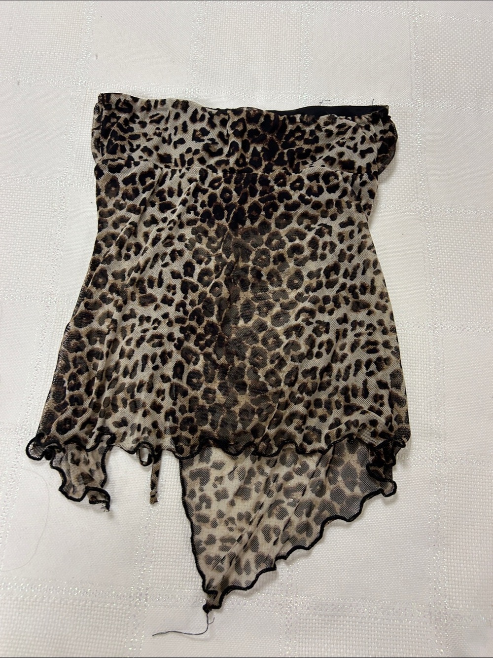 silence + noise Brown and Black Leopard Sheer Ruched Mini tube top - Picture 6 of 6